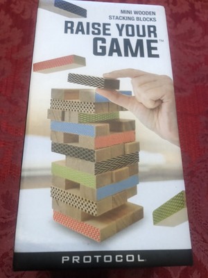 Protocol Mini Wooden Stacking Blocks Game Raise Your Game NEW Sealed