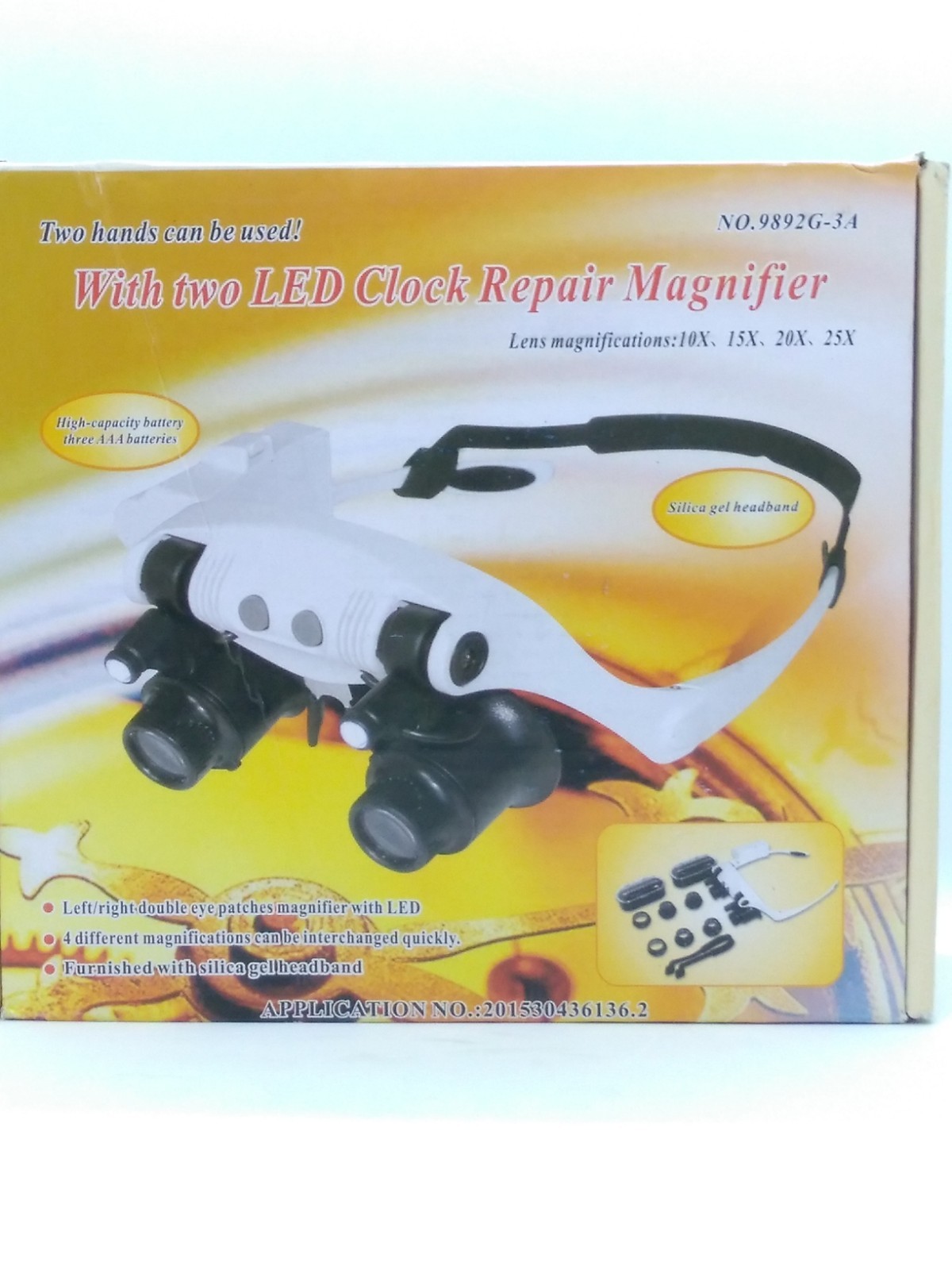 US Warehouse Portable Head Wearing Magnifying Glass LED Double -ZB6-