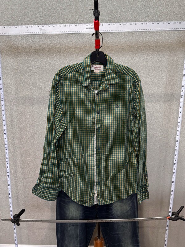 Penguin Sea Green Plaid LONG SLEEVE SHIRT Medium M 15.5 x 33/34 | eBay