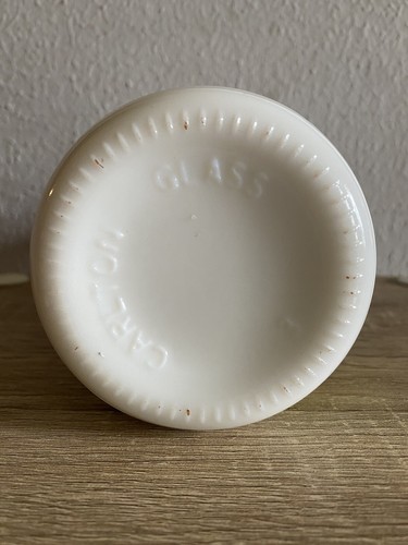 Vintage Carlton White Milk Glass Collectible Juice Bottle