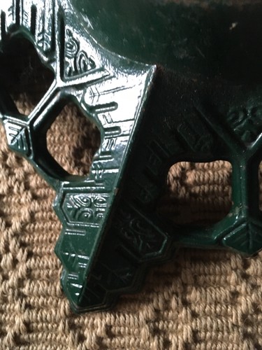 1992 JOHN WRIGHT CAST IRON Green SNOWFLAKE CHRISTMAS TREE STAND   XL 20” Ci