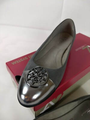 A2 by Aerosoles Trend Book Womens Slip-On Wedge Flat Comfort Shoes Grey Size 8.5