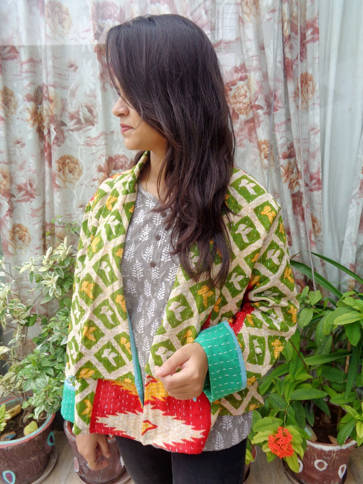Pre-owned Handmade 25 Pc Lot Vintage Kantha Jacket Assorted Cotton Short Boxy Wrap Jackets