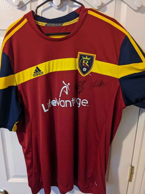 Real Salt Lake RSL Jersey, Red Adult Size XXL SIGNED BY NICK RIMANDO & LUIS GILL