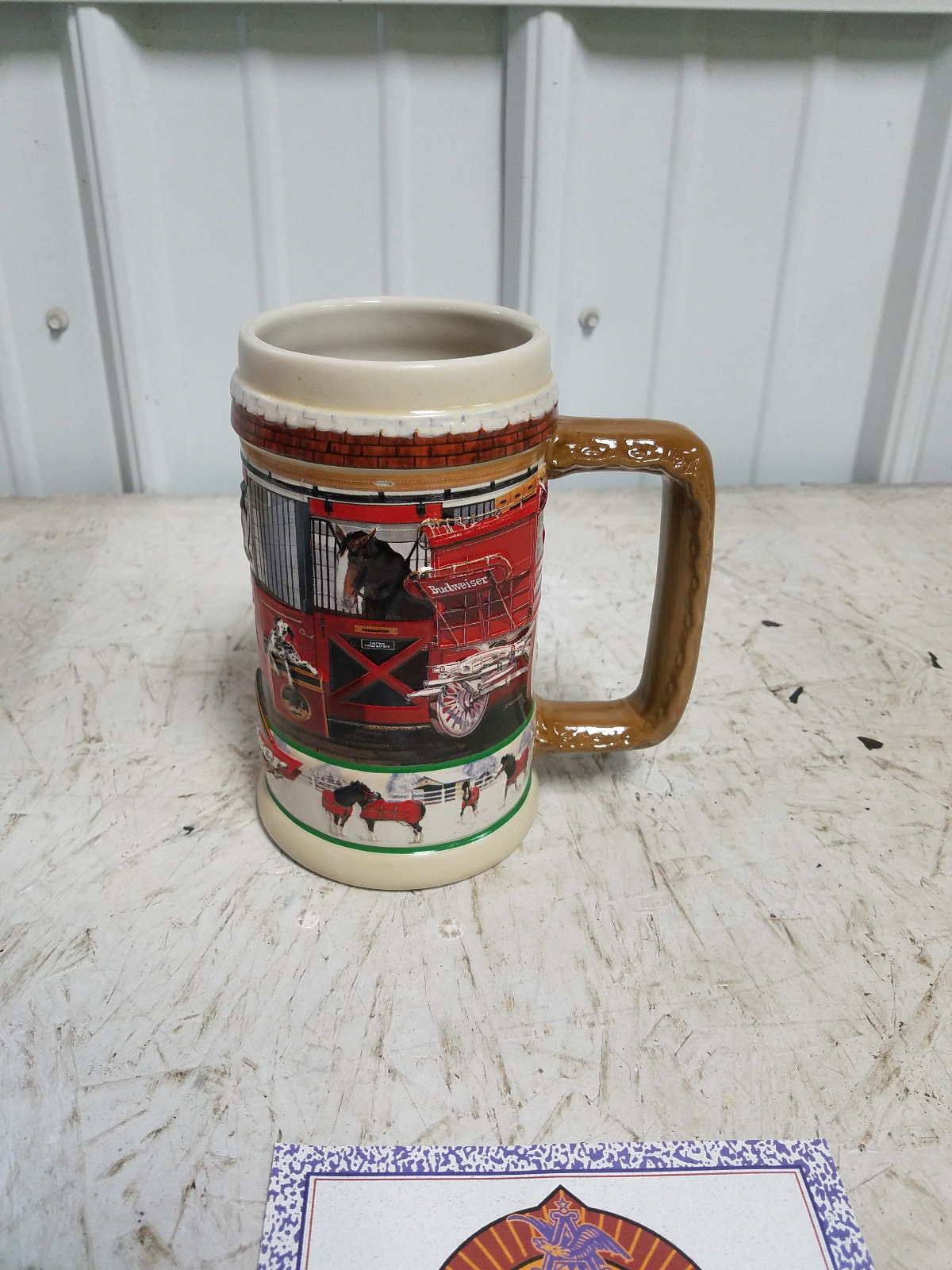 Anhueser-Busch Budweiser The Clydesdales At Home CS386 Stein w / Box 1999 AB