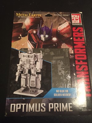 Transformer Generations Optimus Prime Metal Earth Silver Metal Model Kit NEW 3D
