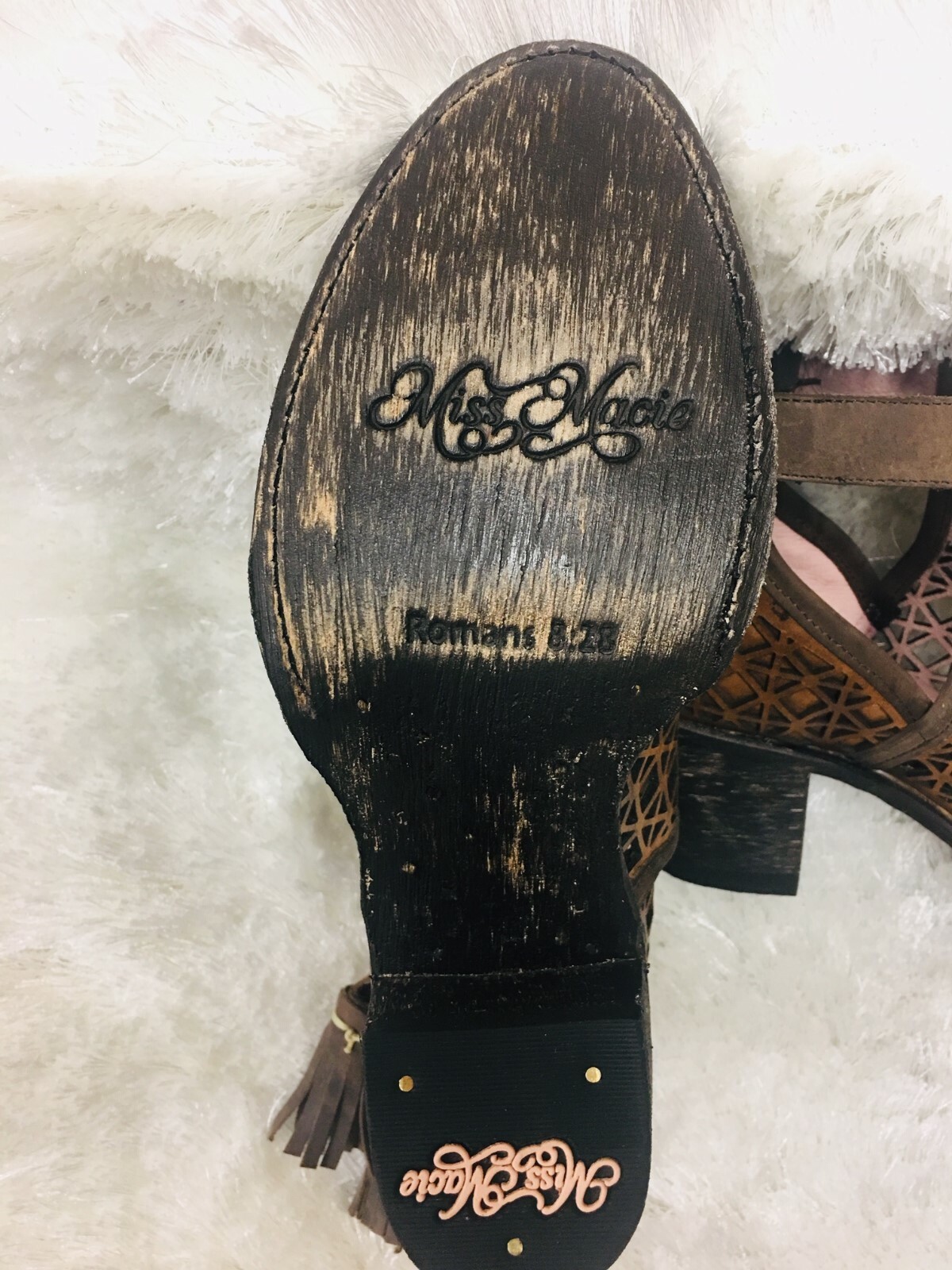 Pre-owned Miss Miss Miss Macie "heavens To Betsy" Brown Leather Ankle Bootanderson Beanboho Style