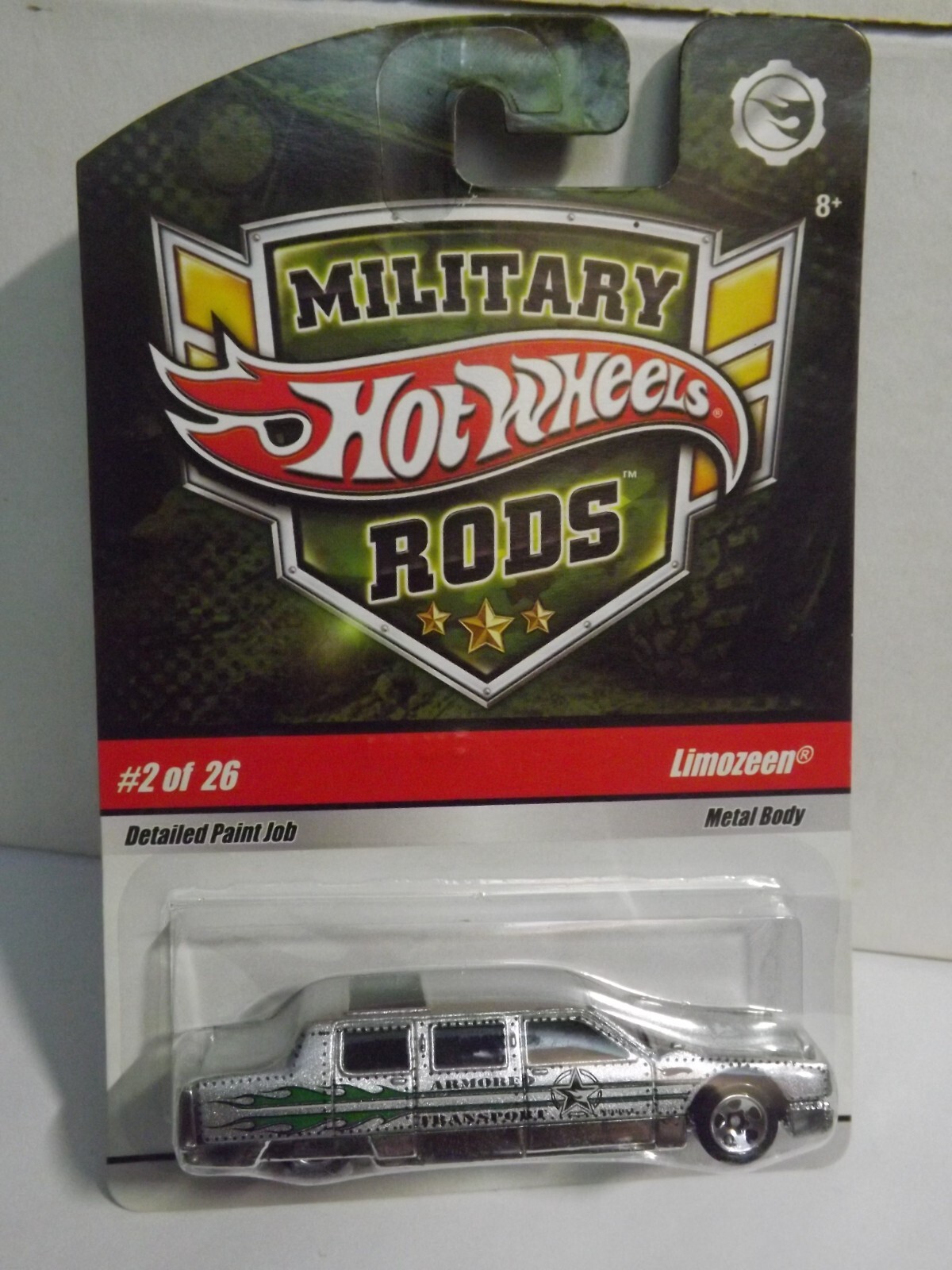 2009 Hotwheels Military Rods Limozeen # 2 of 26 1/64 Scale