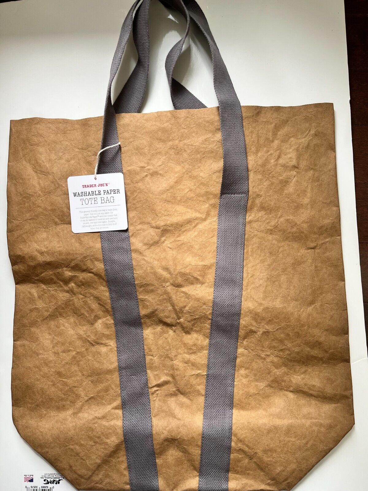 Trader Joe's Reusable Washable Paper Tote Shopping Bag NEW Trader Joe's Reusable Washable Paper Tote Shopping Bag NEW