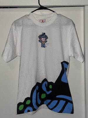 Beijing 2008 Olympic T-shirt Top NEW  Size 165/88 US M-L Cotton White Blue NWT