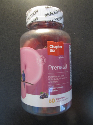 NEW Zahler Chapter Six Womens Prenatal Gummies Grape Flavor Vitamins (60 Count)