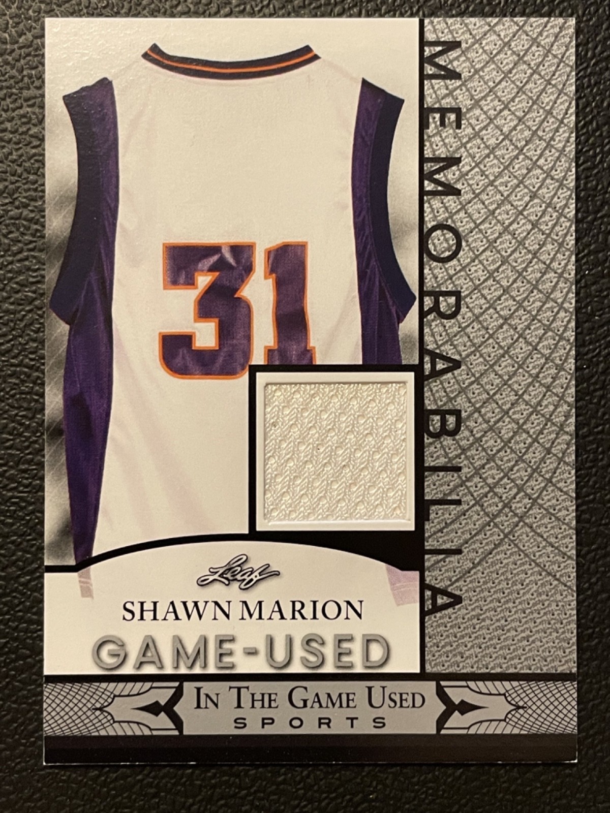 2024 Leaf In The Game Used Memorabilia Silver Shawn Marion Jersey