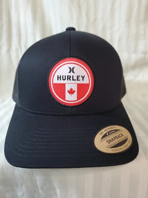 Hurley Local Trucker Hat / Cap Snapback  Black / Black Mesh Canada OSFA