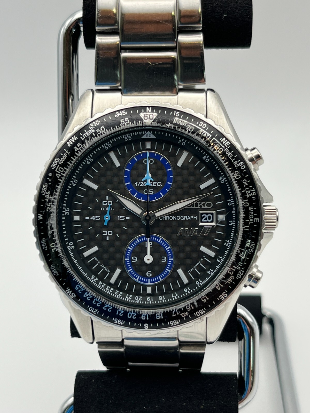 SEIKO　セイコークオーツ 7T92-0CF0 ANAコラボモデル Seiko 7T92-0CF0 ANA Flight master Pilot Chronograph Black Watch