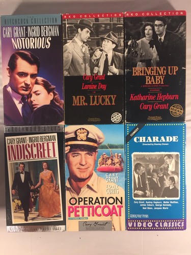 Cary Grant Movie Lot, 11 Classic VHS Video Cassette Movies With Cases