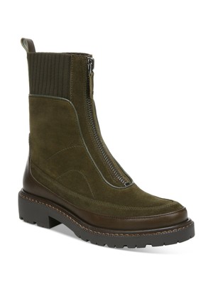 

SAM EDELMAN Женские зеленые кожаные ботильоны Leone на платформе 1 дюйм на блочном каблуке, 7,5 м, Зеленый, H8018L1