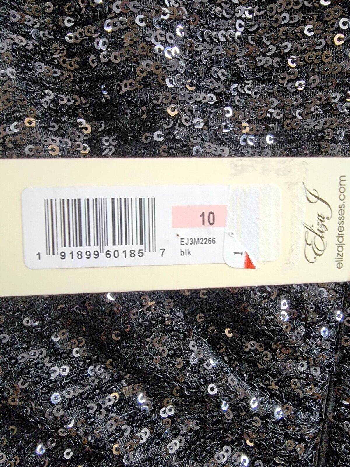 Eliza J Sequined Illusion Evening Dress Women's 10 Black Button Zip Closure L/S - Picture 18 of 18