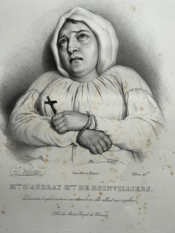 Aubray Marquise Brinvilliers Portrait Lithographie Belliard Delpech XixÂ°