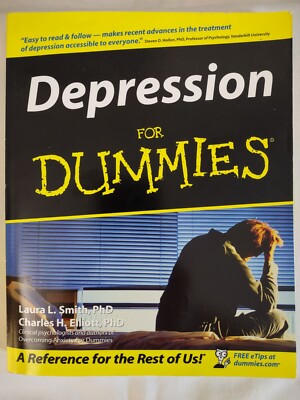 Depression for Dummies - Smith & Elliott PHD's Self Help Paperback Very Good 03'