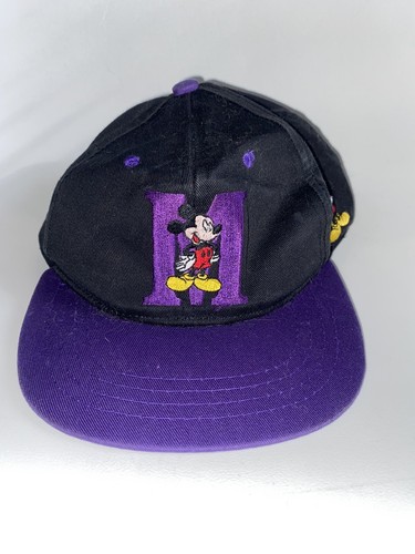 Vintage Mickey Mouse Black and Purple SnapBack Hat For Kids