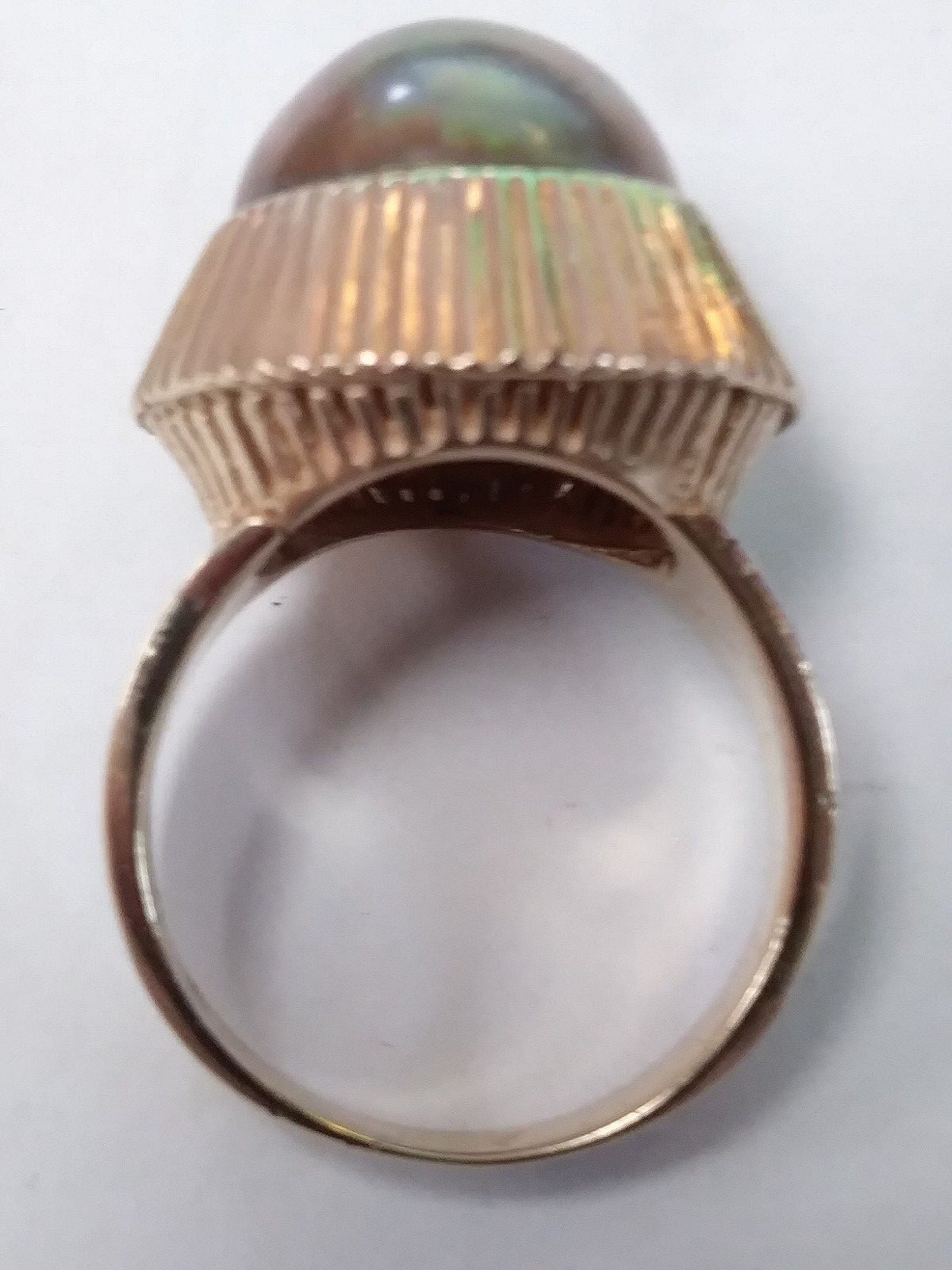 VINTAGE 14KT GREY PEARL RING SIZE 7 10GRAMS