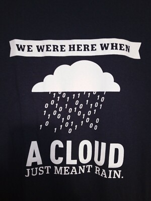 We Were Here When A Cloud Just Meant Rain Tshirt Color Blue Size L Large