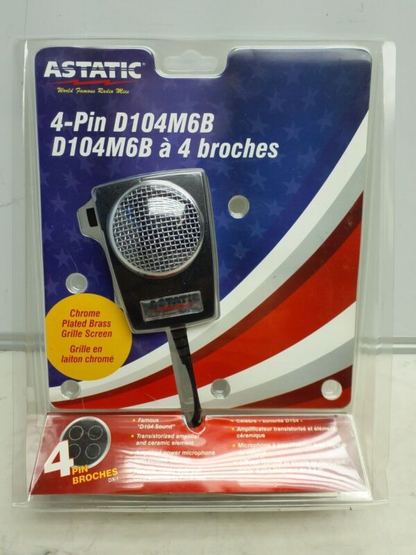 Astatic D104m6b Handheld Microphone Wired 4-pin Cobra Cb/ham