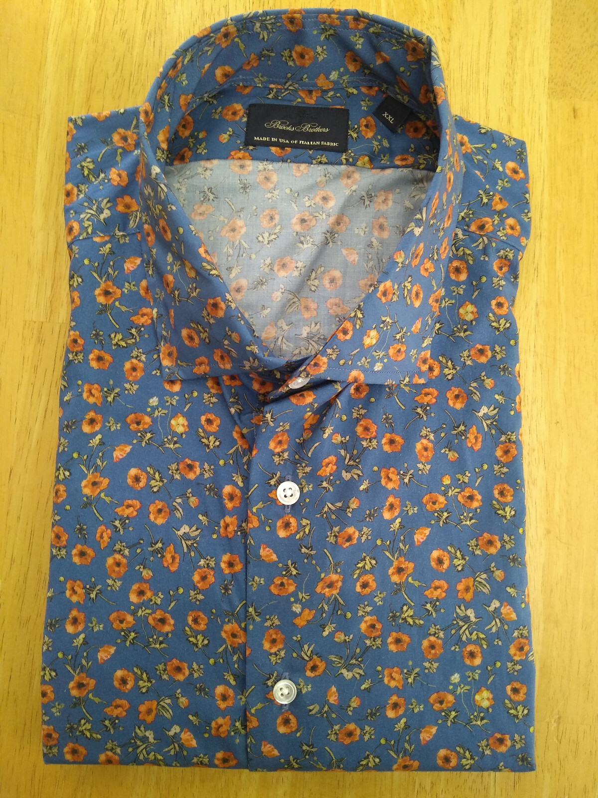 Brooks Brothers Golden Fleece モンク NWOT Brooks Brothers Golden Fleece Blue Floral 18.5-36 XXL