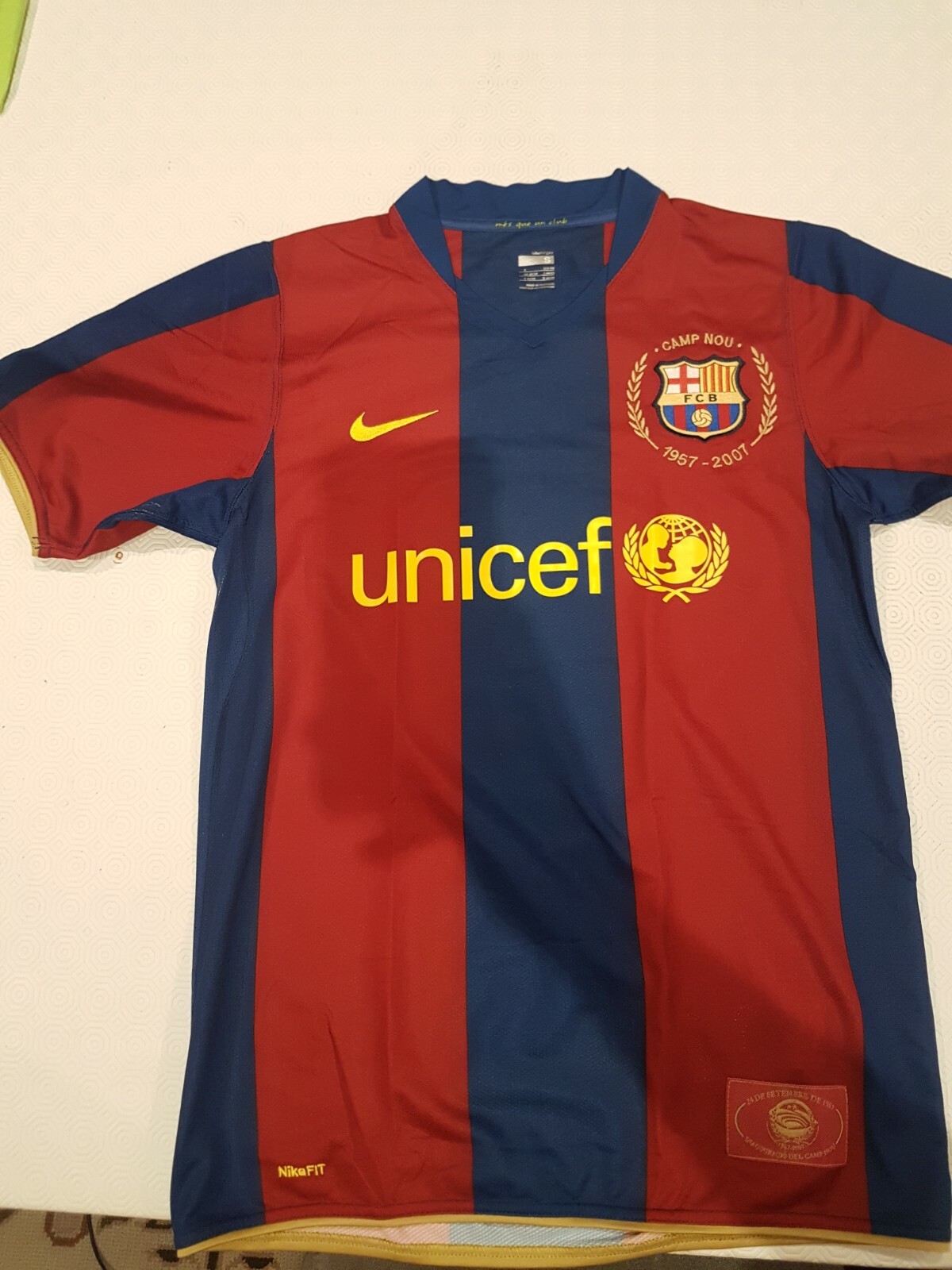 Barcelona 2007 2008 nike football shirt soccer jersey S