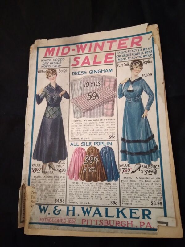 Vintage W. & H. WALKER Fashion & Notions Catalog 100 Pages