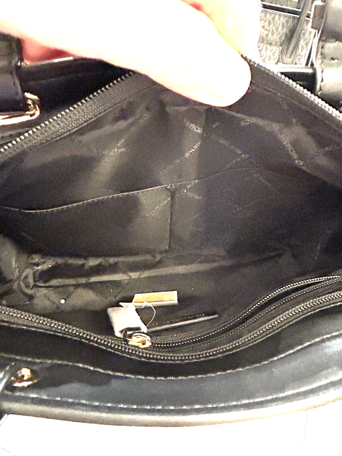 MICHAEL KORS JET SET TRAVEL MEDIUM DOUBLE POCKET TOTE SHOULDER BAG MK BLACK