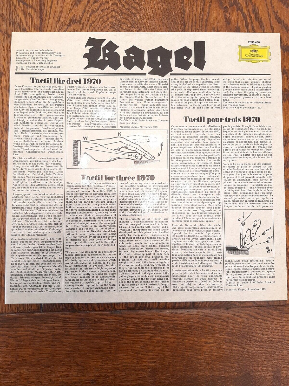 Mauricio Kagel – Tactil / Unter Strom, Germany 1974 Deutsche Grammophon – 2530 460 Mauricio Kagel – Tactil / Unter Strom, Germany 1974 Deutsche Grammophon – 2530 460