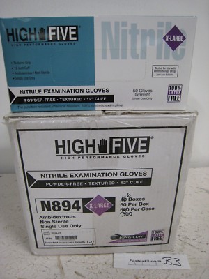 High Five N894 Nitrile Exam Gloves12-Inch, X-Large (6 boxes of 50) 300 total
