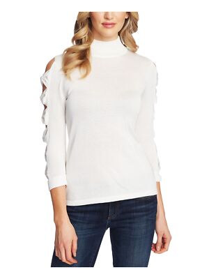 

CECE Женский белый свитер с высоким воротником и длинными рукавами с вырезами