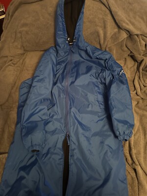 BLUE ADORETEX KNEE-LENGTH SIDELINE  WARM FLEECE-LINED PARKA COAT - ADULT M