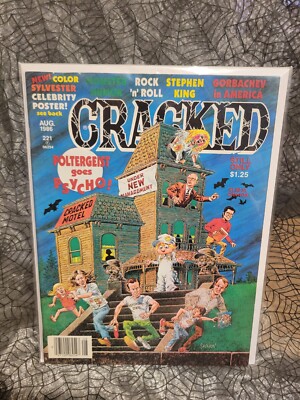 CRACKED MAGAZINE #221 Aug 1986 Poltergeist PSYCHO HORROR MONSTER PARTY