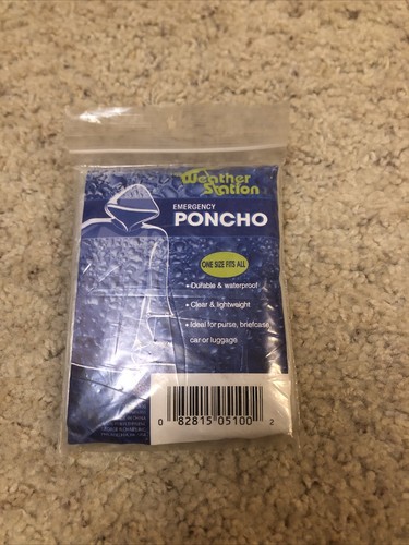 Emergency Poncho Clear Lightweight One Size Fits All