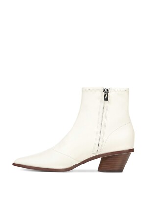 

VIA SPIGA Женские белые кожаные ботильоны Odette с миндалевидным носком, каблук 9,5 м, Белый, B3525L2