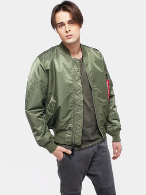 

Двусторонняя мужская куртка Alpha Industries MA-1 оливково-оранжевая, Зеленый, Alpha Industries MA-1 Reversible Jacket
