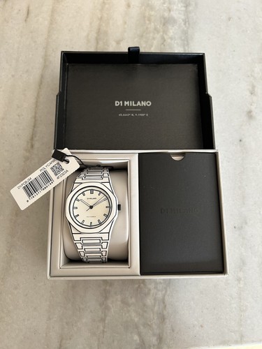 Pre-owned D1 Milano Polycarbon Sketch Watch 40.5mm White Paper