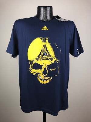 Men's Adidas Los Angeles Galaxy Navy Go To Skull Short Sleeve Tee Shirt NWT 2XL