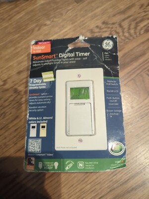 GE SunSmart 3 Way Indoor 7 Day Programmable Digital Timer #15312 