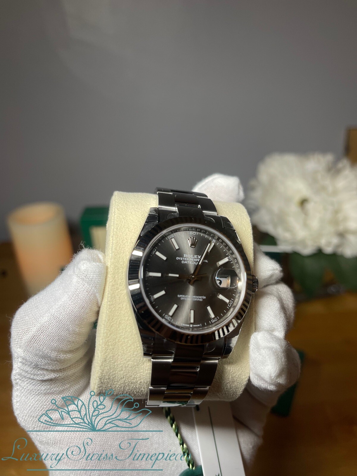 STEEL 126334 RHODIUM FULL SET WARRANTY 