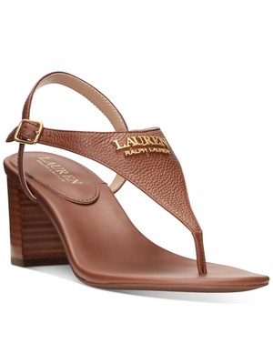 

LAUREN RALPH LAUREN Женские Коричневые Кожаные Босоножки на Каблуке Westcott, Коричневый, 802860806002