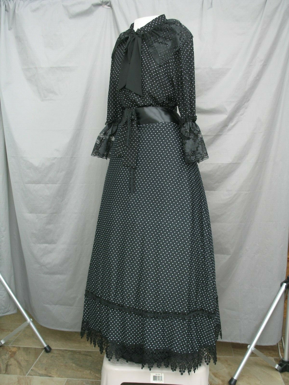 Victorian Dress Edwardian Costume Civil War Style Reenactment Black