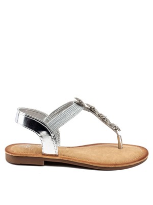 

GC SHOES Женские серебряные сандалии без шнуровки Carlie со стразами и круглым носком, размер 6 м, Серебряный, CARLIE