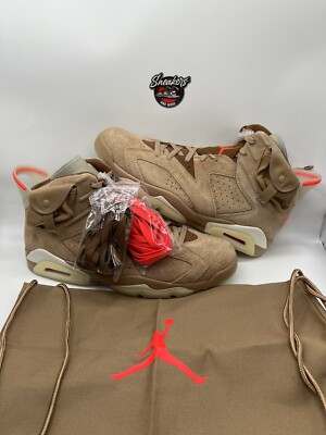 Nike Air Jordan 6 Retro Travis Scott British Khaki Cactus Jack DH0690-200 Sz 14