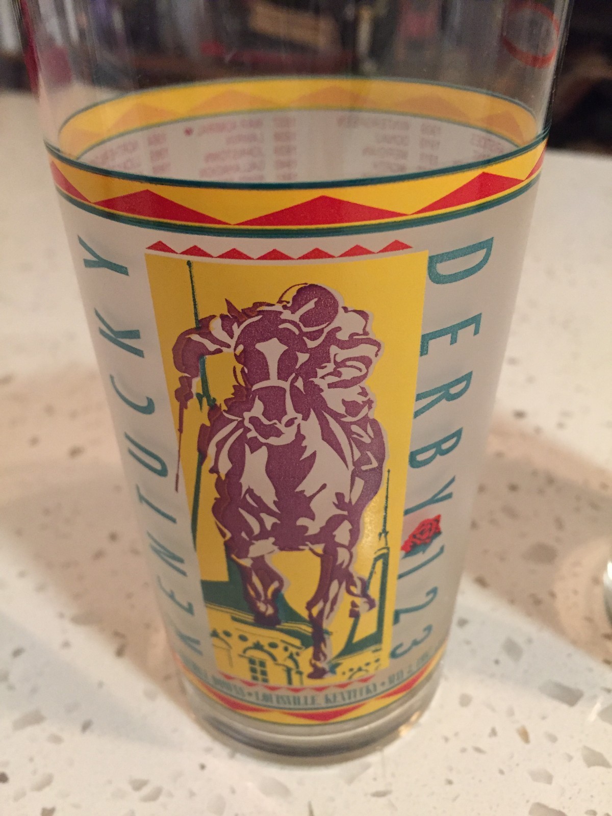 1996-98  KENTUCKY DERBY Churchill Downs Frosted Tumbler Lot, Glasses (3)