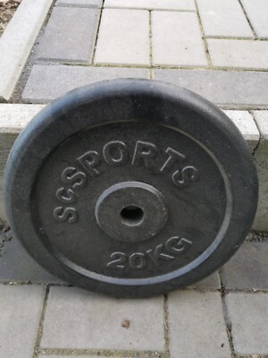 2 Hantelscheiben 20 kg Gusseisen schwarz