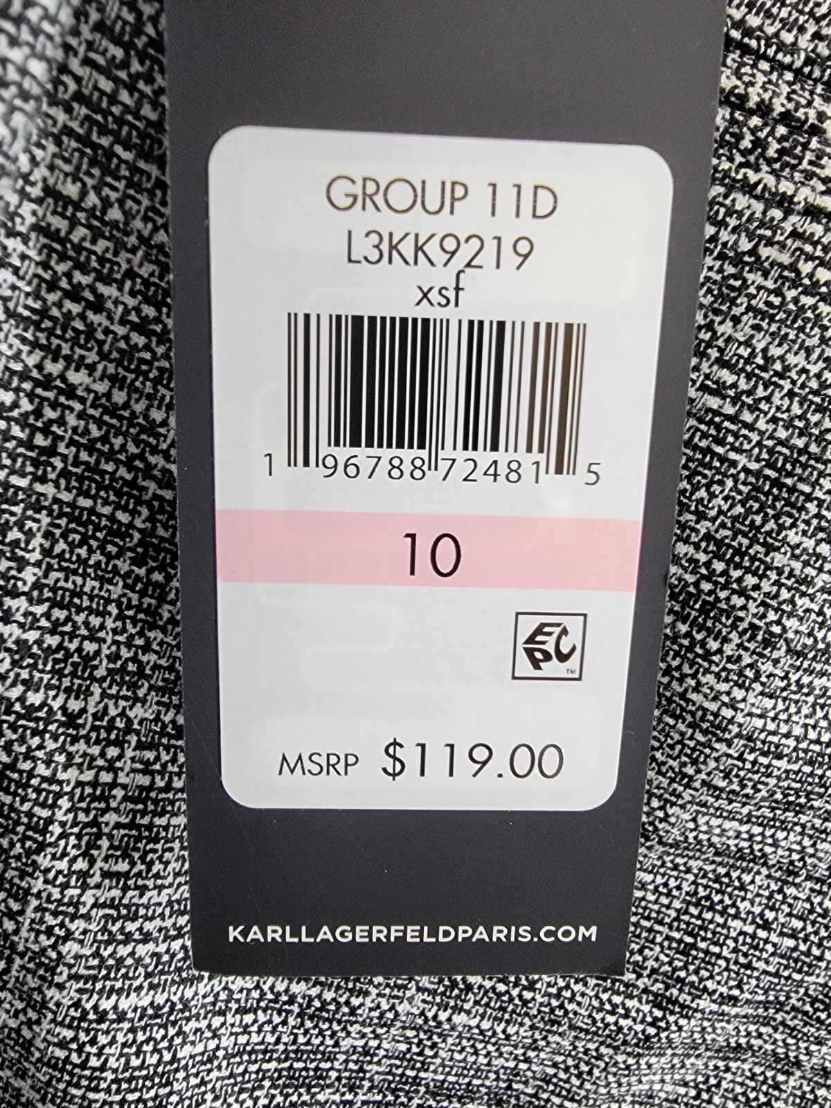 KARL LAGERFELD PARIS Plaid Side-Stripe Wide-Leg Pants Women's 10 Gray Multi - Picture 19 of 19